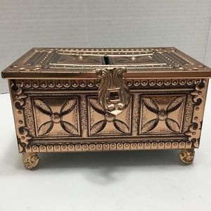 BLUE BIRD Confectionery Vintage Tin: "Prince's Hasped Chest w/ Money Slot"